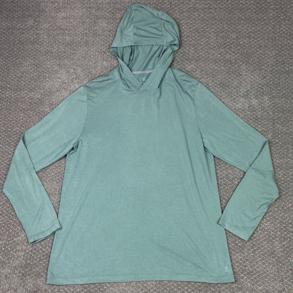 Free Fly Hoodie Men's Large Green Bamboo Shade Performance Lightweight Fishing